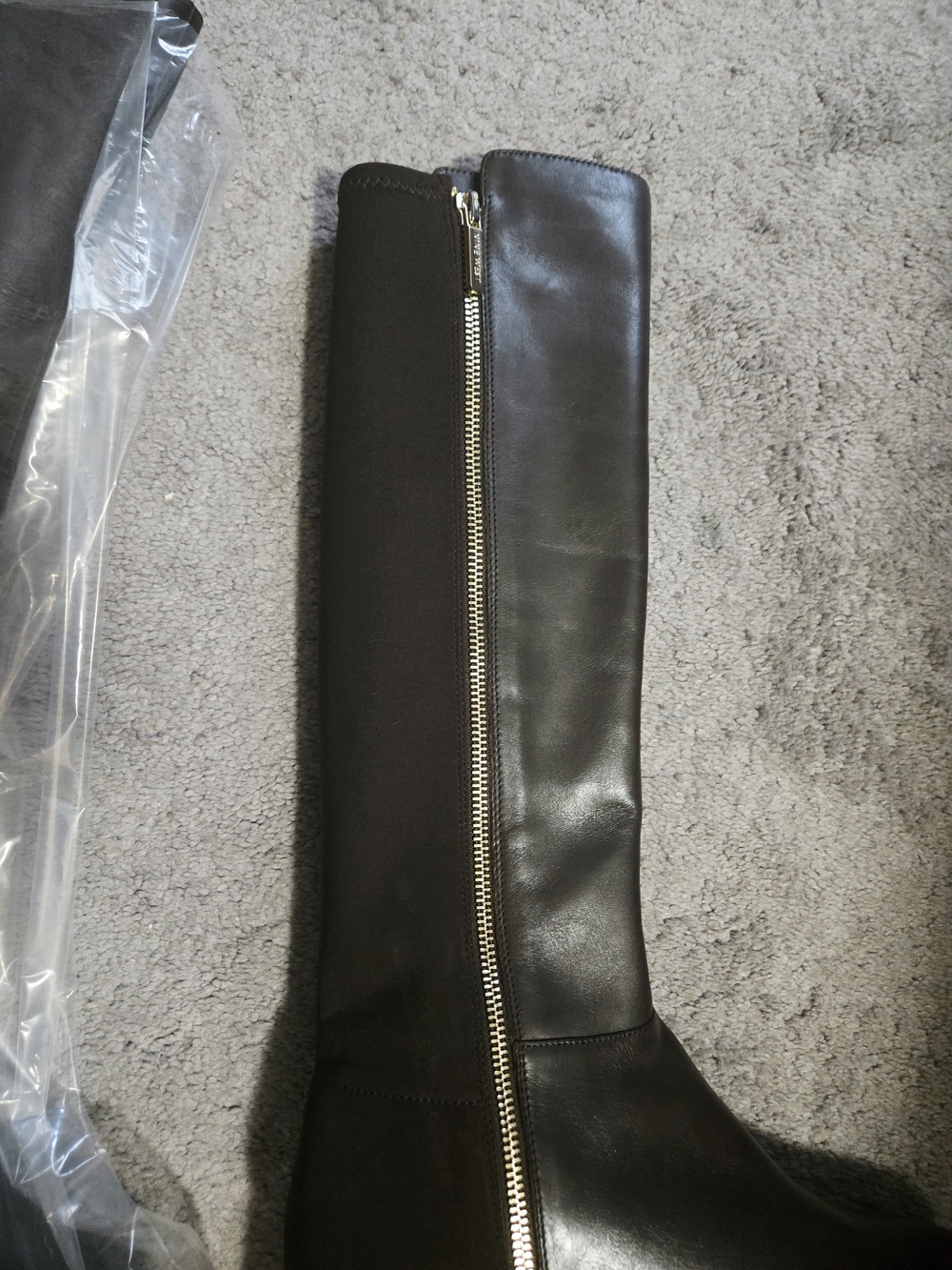 Nine West Black Knee-High Zip-Front Boots